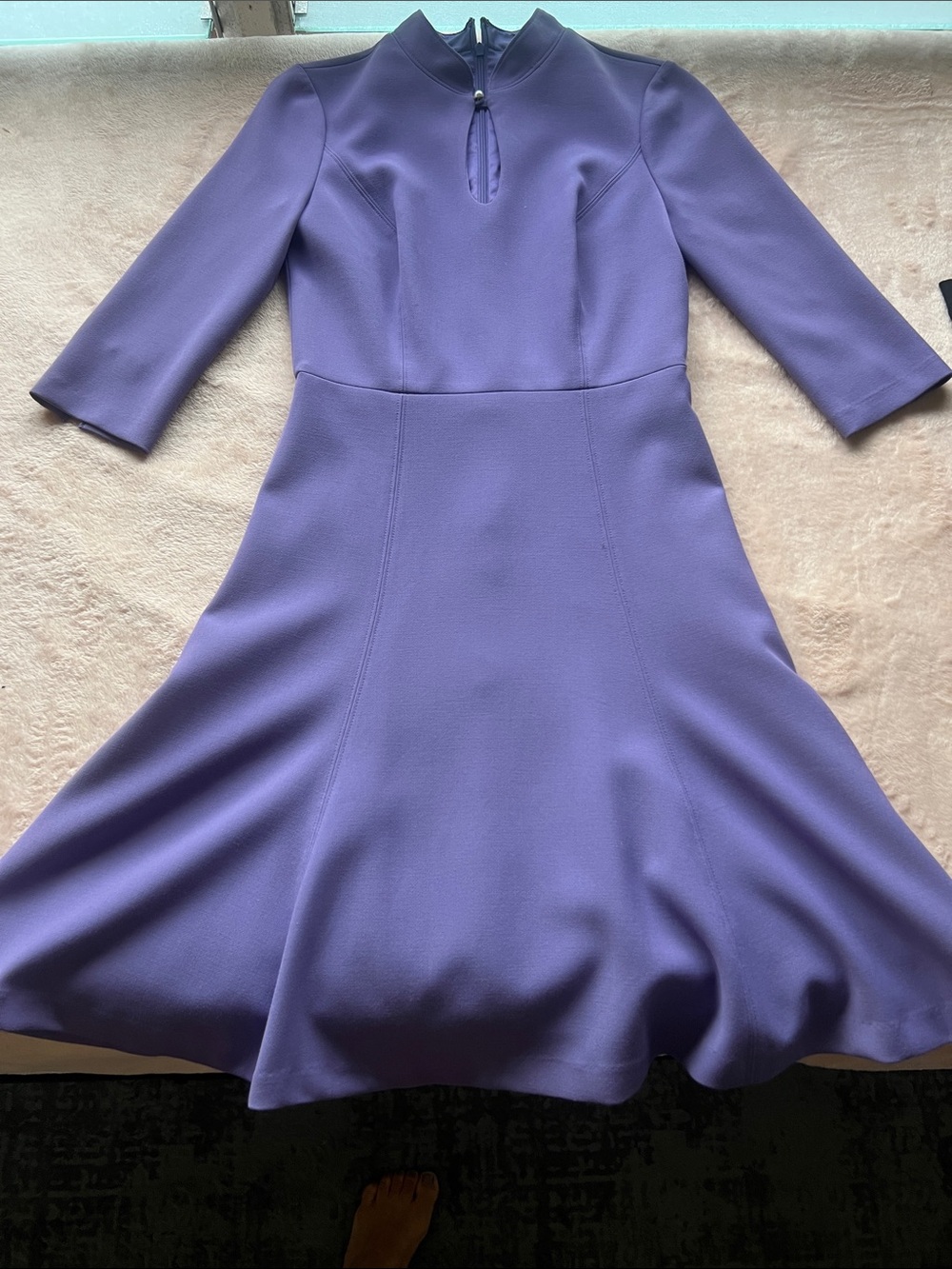 White House Black Market Lavender Fit-and-Flare Midi Dress